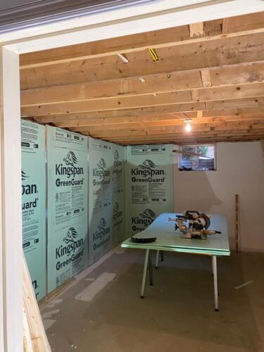 First day - installing vapor barrier on all walls for the In-law suite - 3/11/22